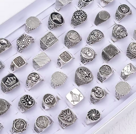 Lote de 40 anillos vintage retro